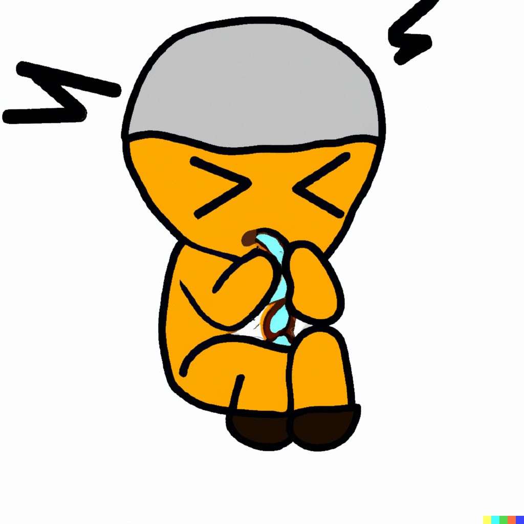 a representation of anxiety, cartoon, chibi